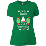 This Hacker Loves Christmas Tree Shirt with Snowman