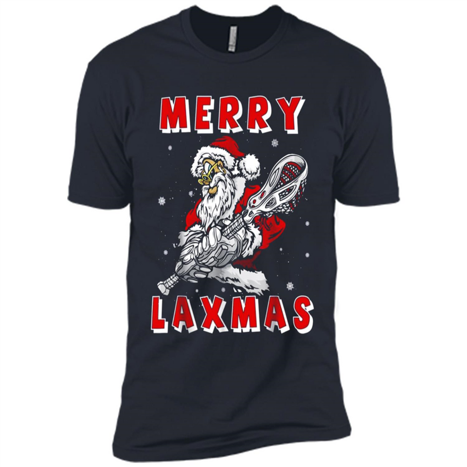 Lacrosse Merry Laxmas Santa - Premium Short Sleeve T-Shirt