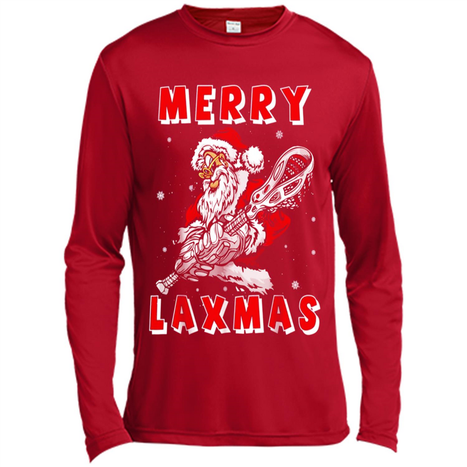 Lacrosse Merry Laxmas Santa - Canvas Long Sleeve T-Shirt