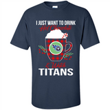 I Just Want To Drink Hot Chocolate & Watch Tennessee Titans Ugly Christmas Sweater PINGPONG
