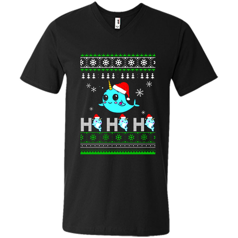 Narwhal christmas sweatshirt hoodie long PINGPONG - Men's V-Neck