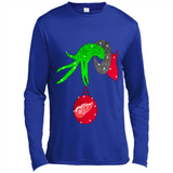GRINCH HAND HOLDING DETROIT RED WINGS GLITTER CHRISTMAS PINGPONG