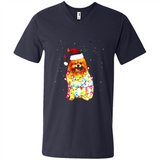 Pomeranian Santa Lights Christmas Dog Xmas Sweatshirt - Men's V-Neck