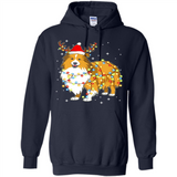 Christmas Lights Shetland Sheepdog Wearing Santa Hat Funny Xmas - Hoodie