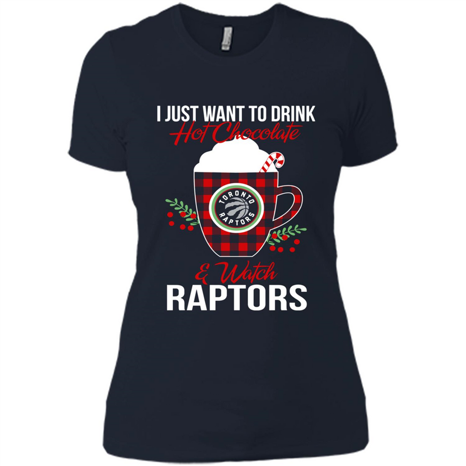 I Just Want To Drink Hot Chocolate & Watch Toronto Raptors Ugly Christmas Sweater PINGPONG
