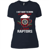 I Just Want To Drink Hot Chocolate & Watch Toronto Raptors Ugly Christmas Sweater PINGPONG