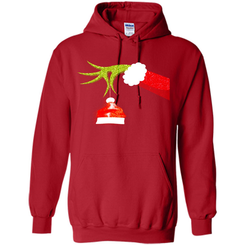 Funny Grinch Hand Holding Santa Hat Ornament Christmas PING PONG