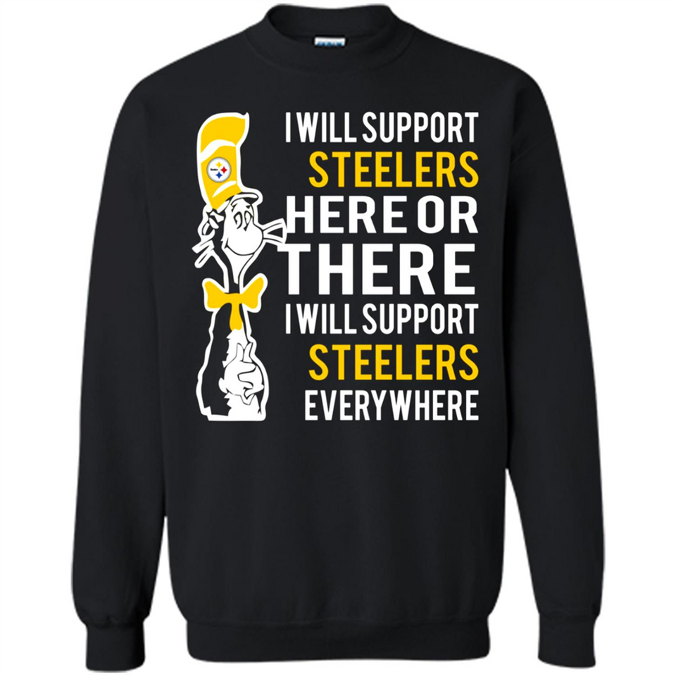 Shirt For Dr Seuss Cat And Pittsburgh Steelers Fans - Sweatshirt