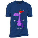 Funny Christmas Unicorn in Santa Hat - Premium Short Sleeve T-Shirt