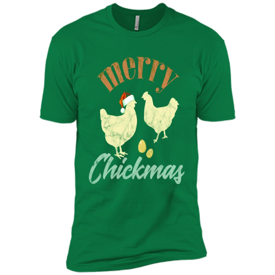 Christmas Chicken Vintage Shirt Funny Santa Hen Farmer Lover - Premium Short Sleeve T-Shirt