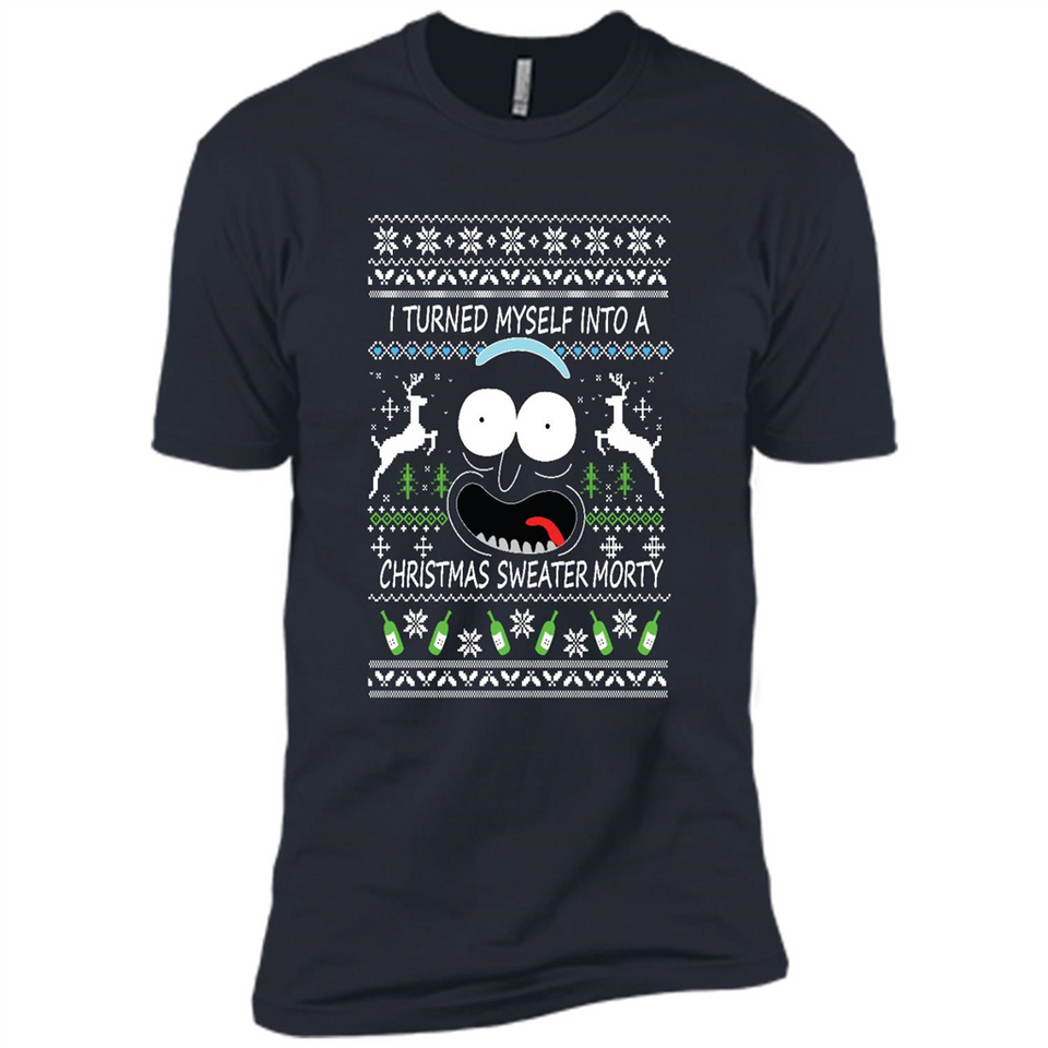 RICK AND MORTY-I TURNED MYSELF INTO A CHRISTMAS SWEATER MORTY UGLY XMAS SWEATER