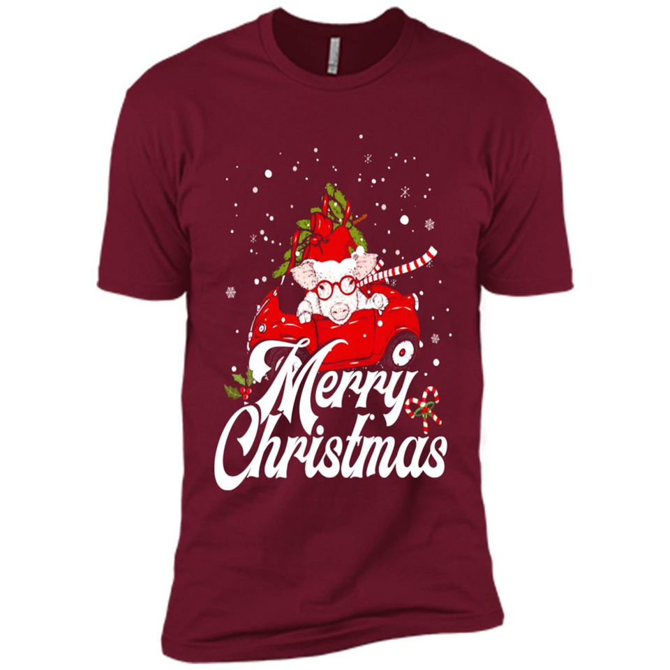 Merry Christmas Pig s - Premium Short Sleeve T-Shirt