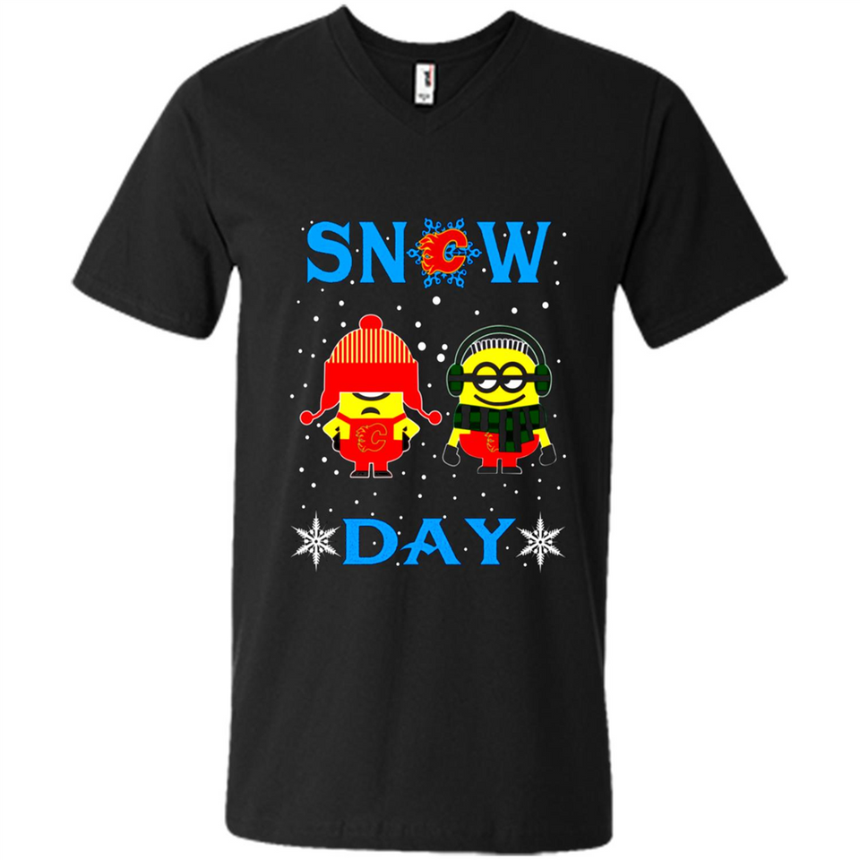Snow Day Shirt For Calgary Flames Vs Minion Fans pingpong