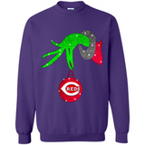 GRINCH HAND HOLDING CINCINNATI REDS GLITTER CHRISTMAS PINGPONG