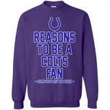 Reasons to be a Indianapolis Colts Fan Complete List on Back - Sweatshirt