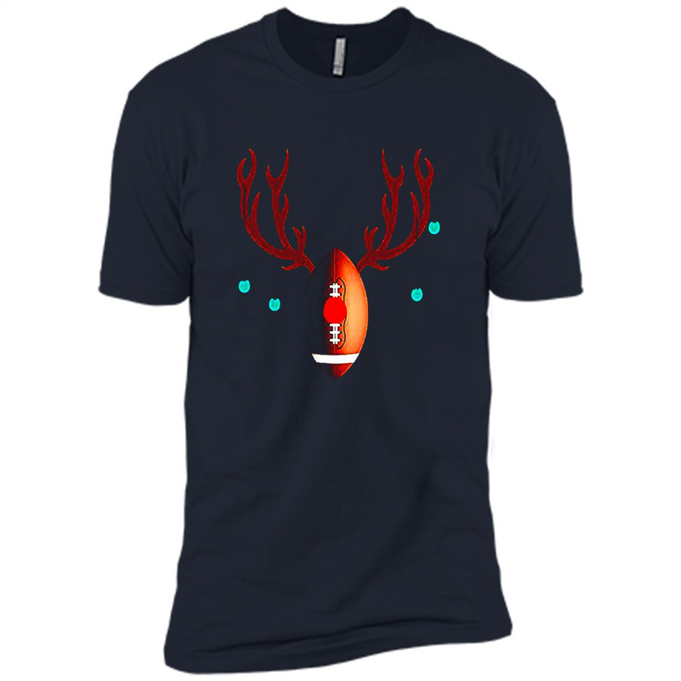 Football Christmas Shirt Reindeer Christmas Football Funny - Premium Short Sleeve T-Shirt