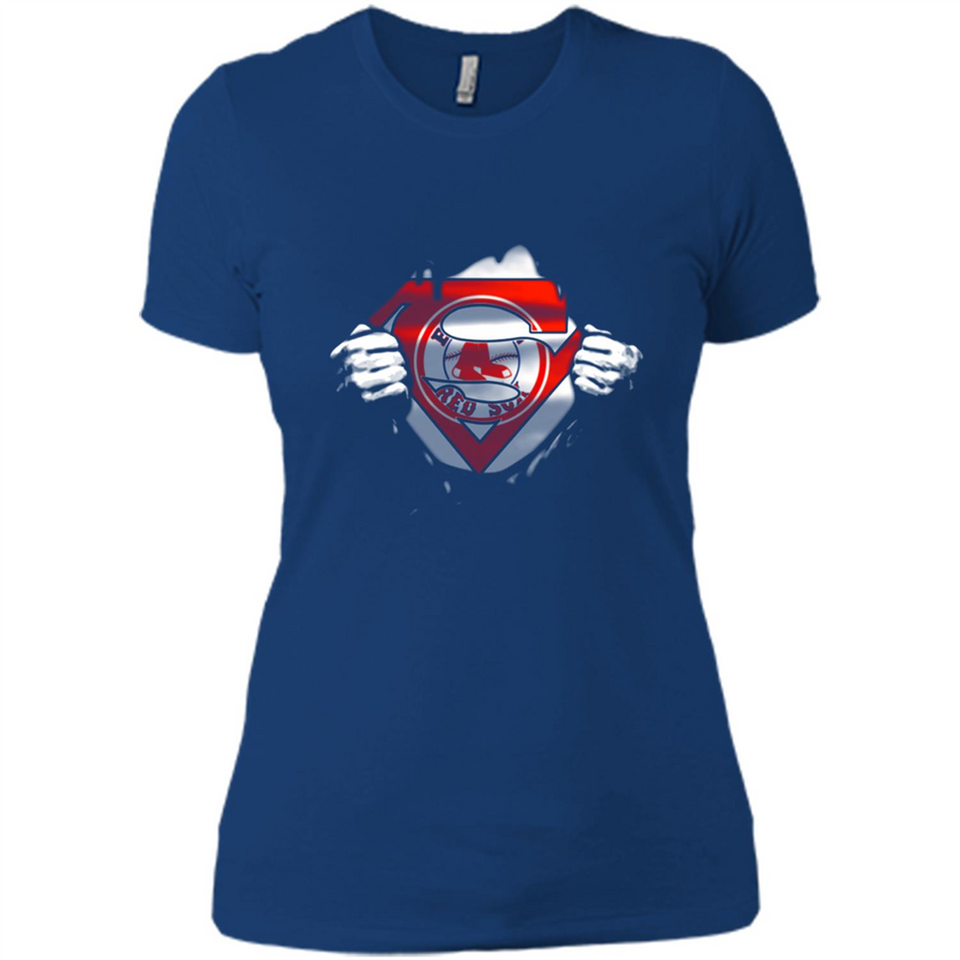 Boston Red Sox And Superman Fans - Ladies' Boyfriend T-Shirt