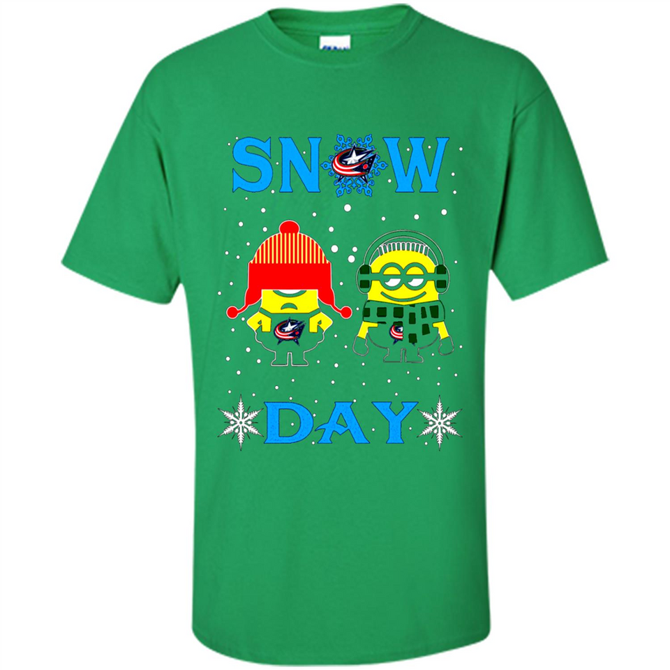 Snow Day Shirt For Columbus Blue Jackets Vs Minion Fans pingpong
