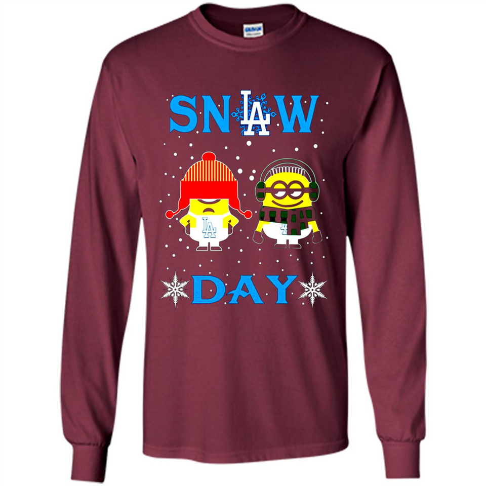 Snow Day Shirt For Los Angeles Dodgers Vs Minion Fans pingpong