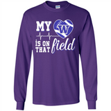 Washington Huskies Football My Heart is on that Field - Long Sleeve T-Shirt