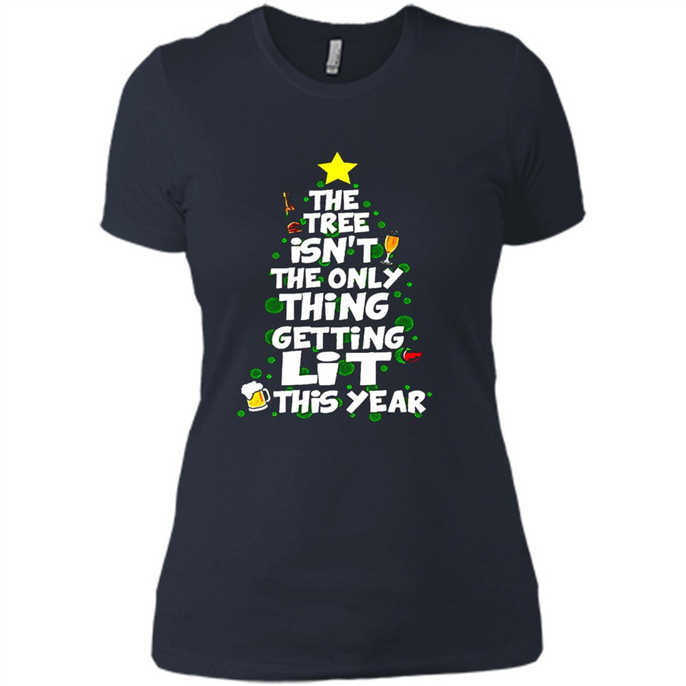 Funny Christmas Tree Drinking Sweatshirt Adult Boozy Festive - Ladies' Boyfriend T-Shirt