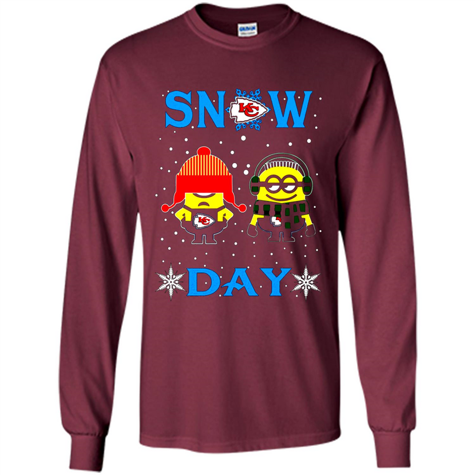 Snow Day Shirt For Kansas City Chiefs Vs Minion Fans Cotton pingpong