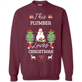This Plumber Loves Christmas Tree Shirt with Snowman