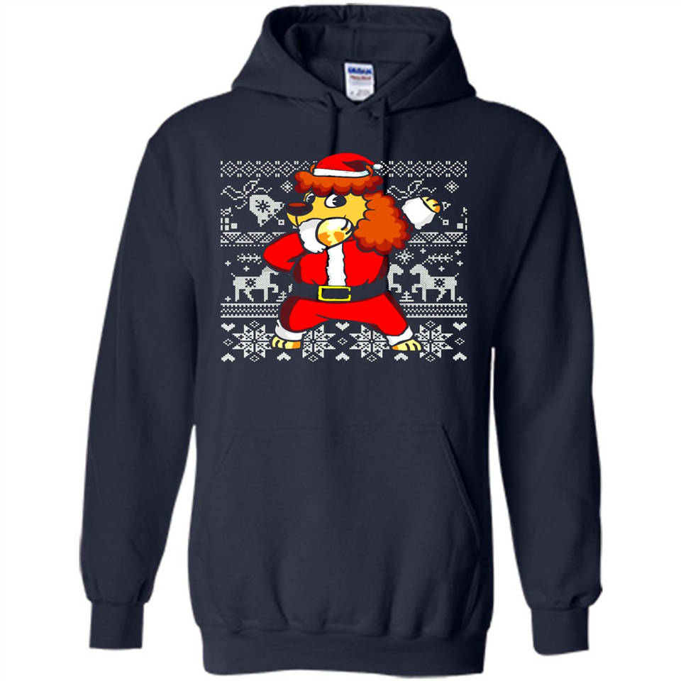 Dabbing Poodle Santa Christmas Holiday Sweatshirt - Hoodie