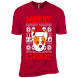 Funny Christmas Santa Corgi Dog Merry Corgmas - Premium Short Sleeve T-Shirt