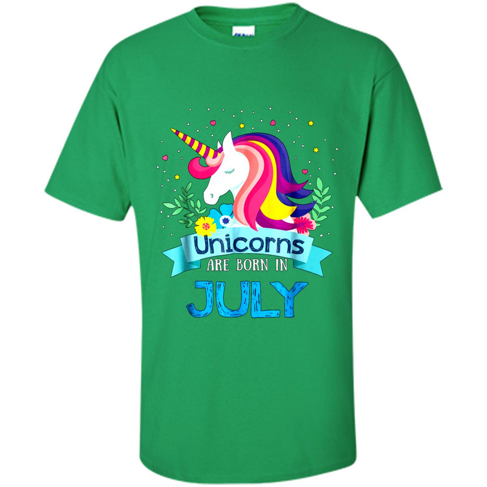 Unicorns are born in July Birthday Rainbow Gift Ladies Custom