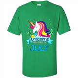Unicorns are born in July Birthday Rainbow Gift Ladies Custom