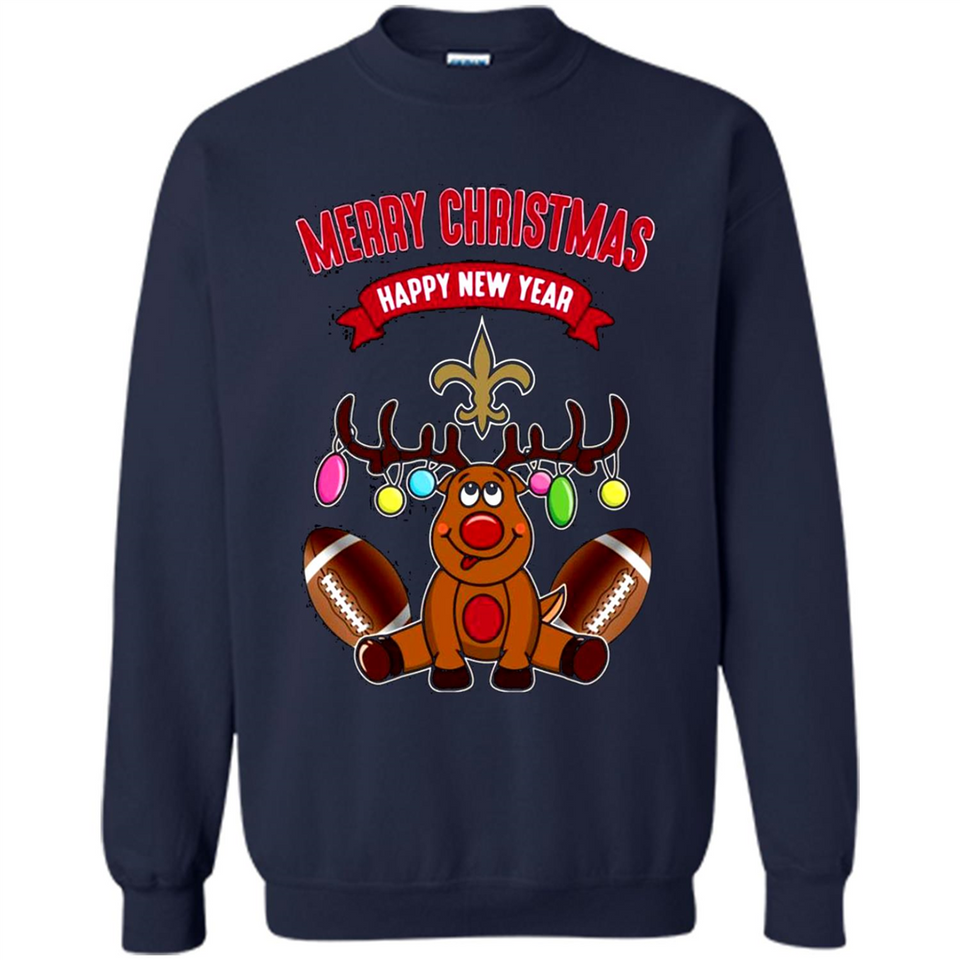 New Orleans Saints NFL Reindeer Funny Merry Christmas And Happy New Year