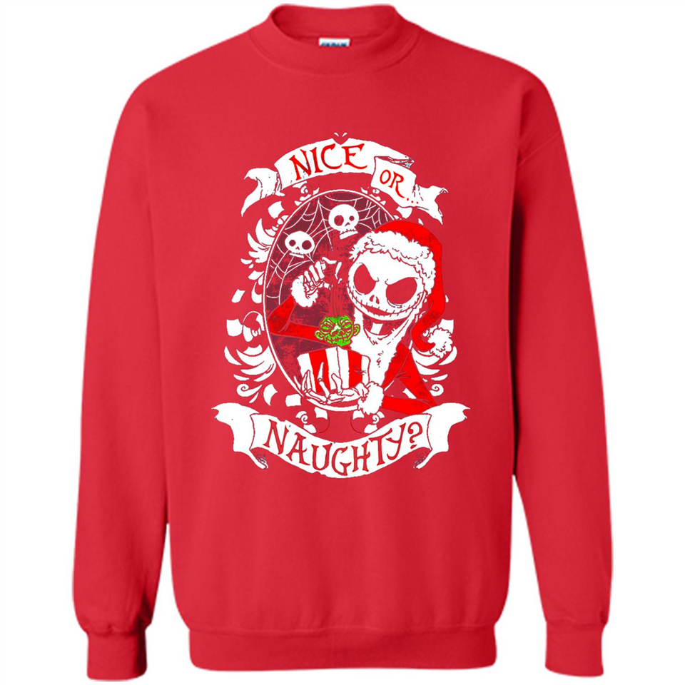 Christmas Shirt, Santa Nice Or Naughty Xmas - Sweatshirt