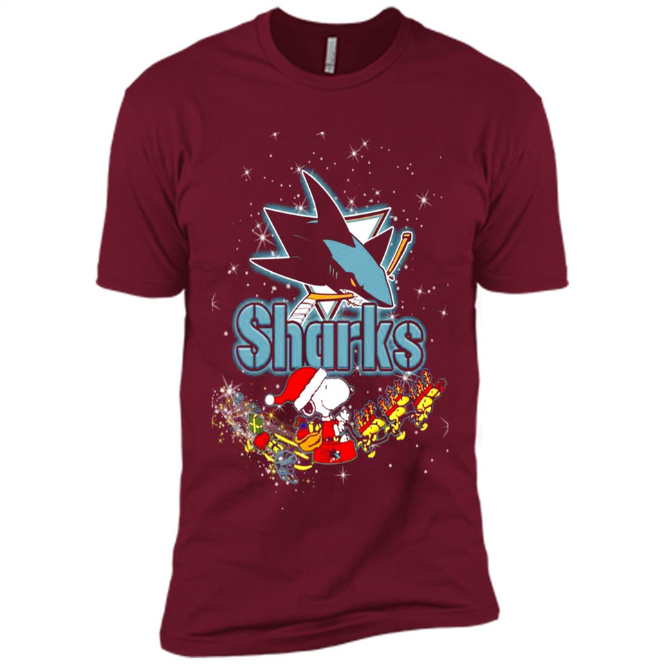 Snoopy Christmas San Jose Sharks - Premium Short Sleeve T-Shirt