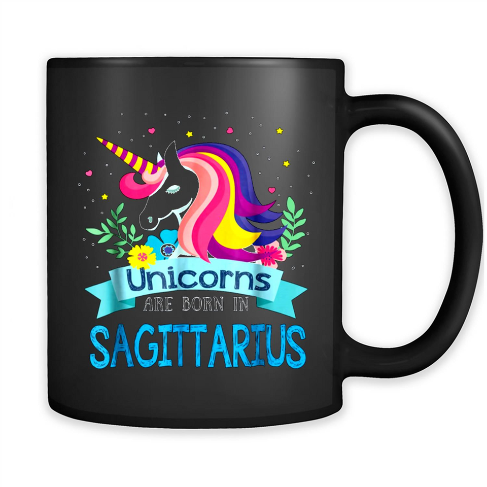 Unicorns are born in Sagittarius Birthday Rainbow Custom Ultra Cotton