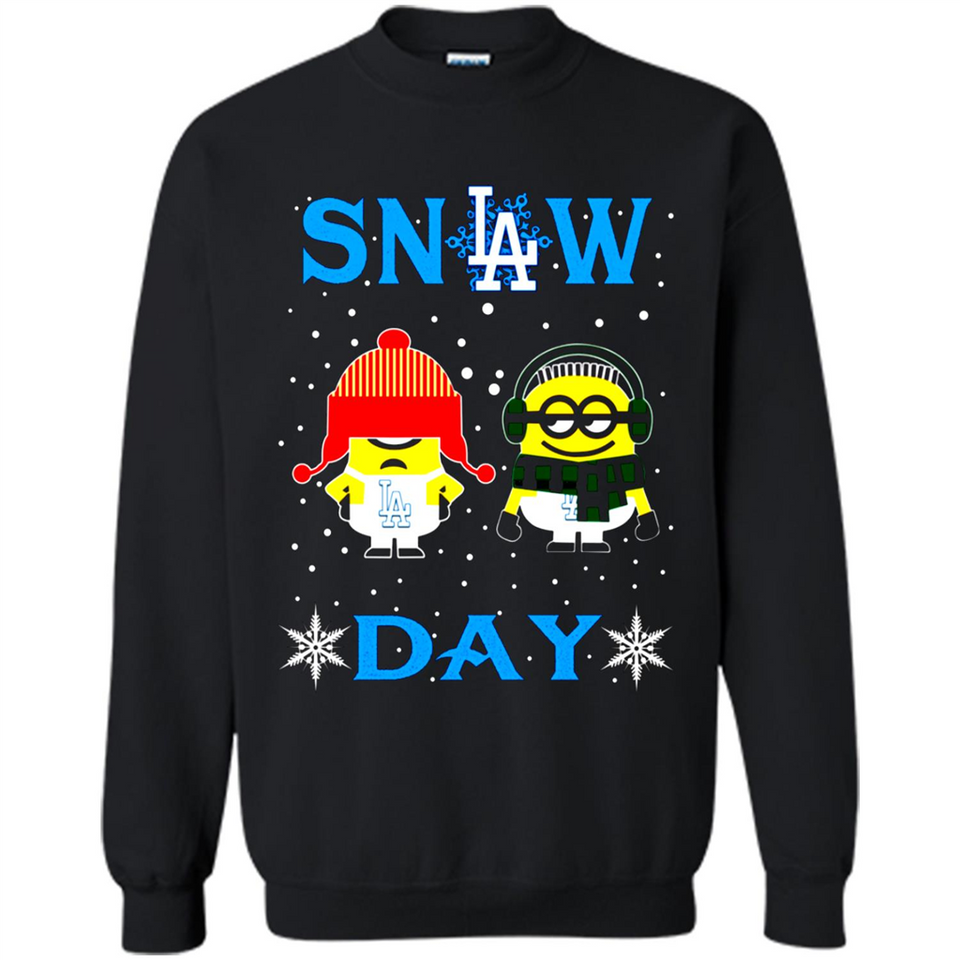 Snow Day Shirt For Los Angeles Dodgers Vs Minion Fans pingpong