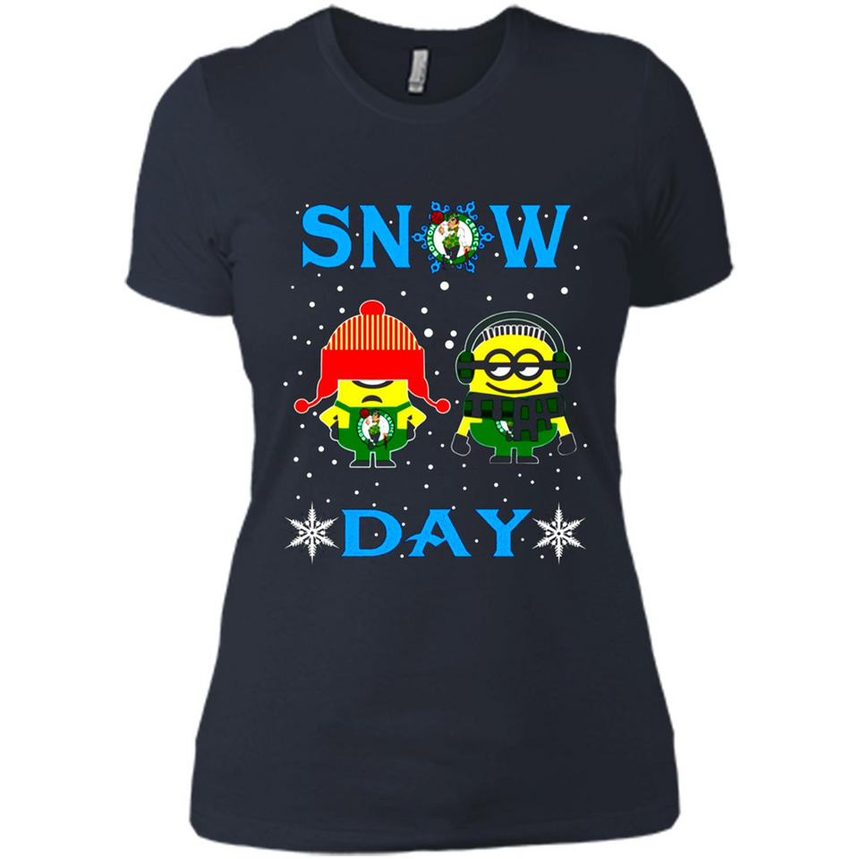 Snow Day Shirt For Boston Celtics Vs Minion Fans pingpong