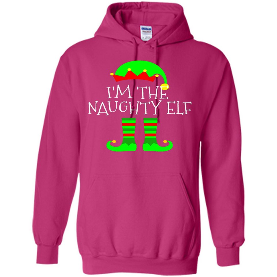 Matching Family Christmas Shirt Funny I'm The Naughty Elf Black mugs PINGPONG - Hoodie