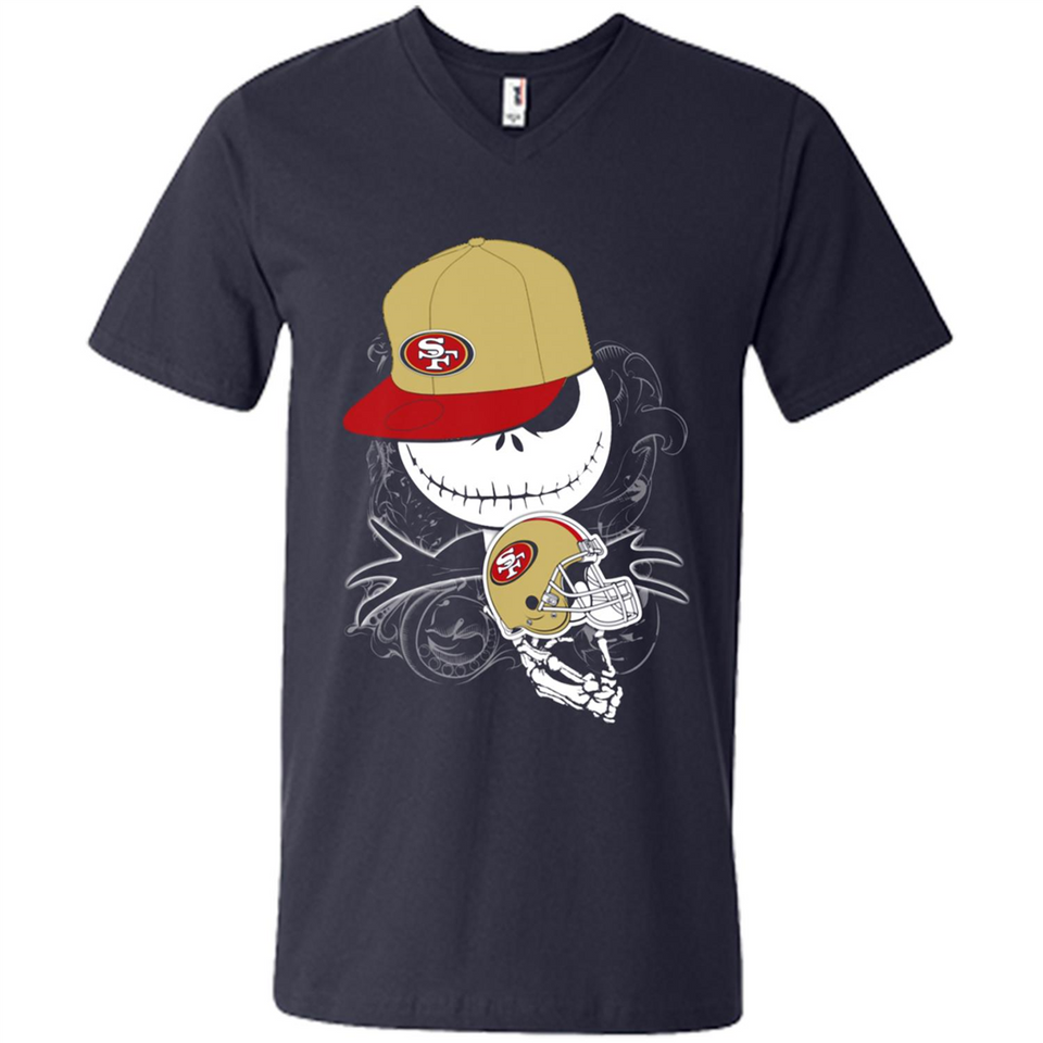 Jack Skellington The Nightmare Before Christmas-49ers Football - Men's V-Neck