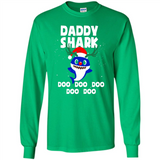 Daddy Shark Costume Reindeer Funny Christmas T-Shirt - Long Sleeve T-Shirt