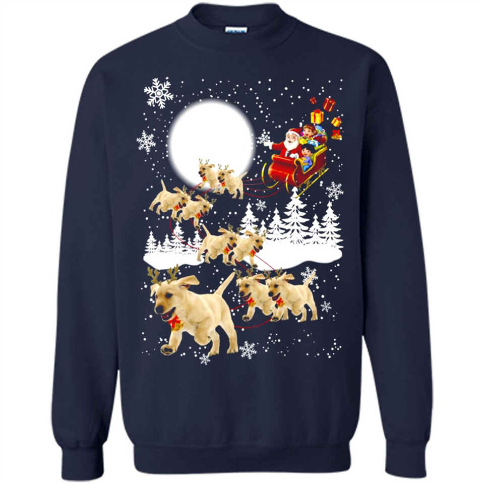 Christmas Santa Golden Retriever Sleigh For Labrador Retriever
