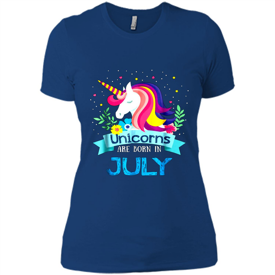 Unicorns are born in July Birthday Rainbow Gift Ladies Custom