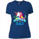 Unicorns are born in July Birthday Rainbow Gift Ladies Custom