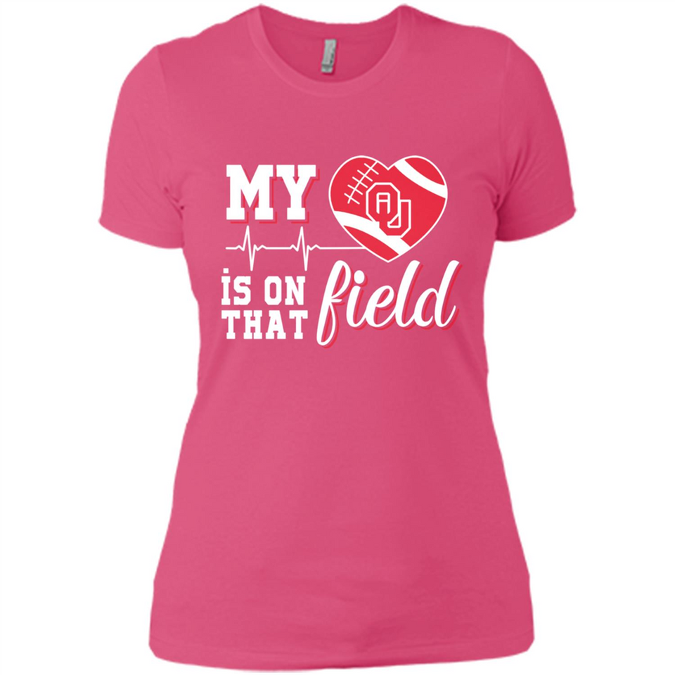 Oklahoma Sooners Football My Heart is on that Field - Ladies' Boyfriend T-Shirt