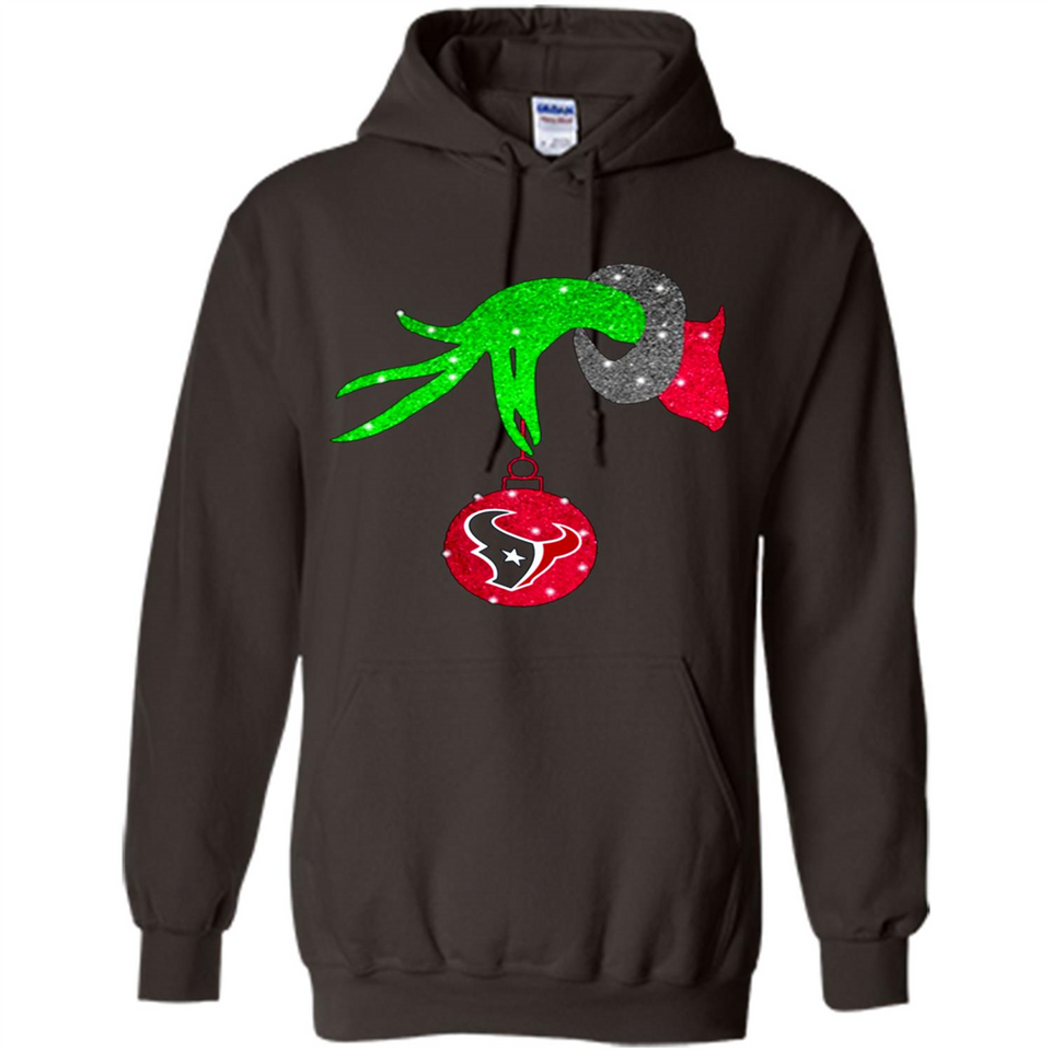 GRINCH HAND HOLDING HOUSTON TEXANS GLITTER CHRISTMAS PINGPONG