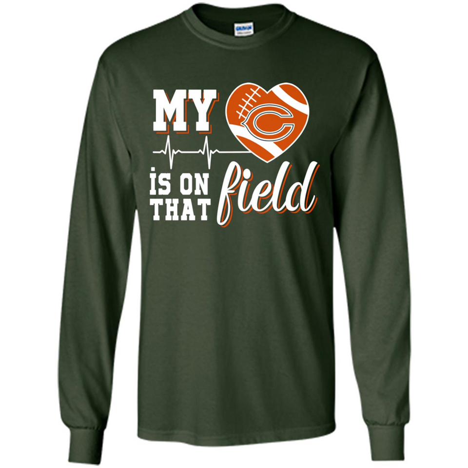 Chicago Bears Football My Heart is on that Field - Long Sleeve T-Shirt