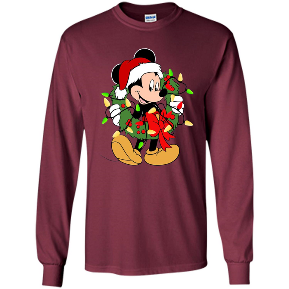 Disney Mickey Mouse Christmas Lights Sweatshirt - Long Sleeve T-Shirt