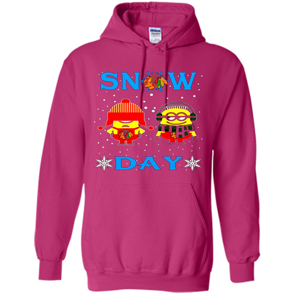 Snow Day Shirt For Chicago Blackhawks Vs Minion Fans pingpong
