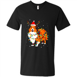 Christmas Lights Shetland Sheepdog Wearing Santa Hat Funny Xmas Mug - Men's V-Neck