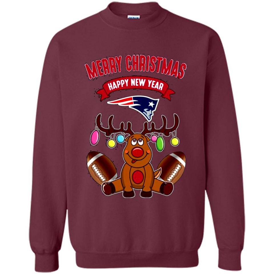New England Patriots NFL Reindeer Funny Merry Christmas And Happy New Year